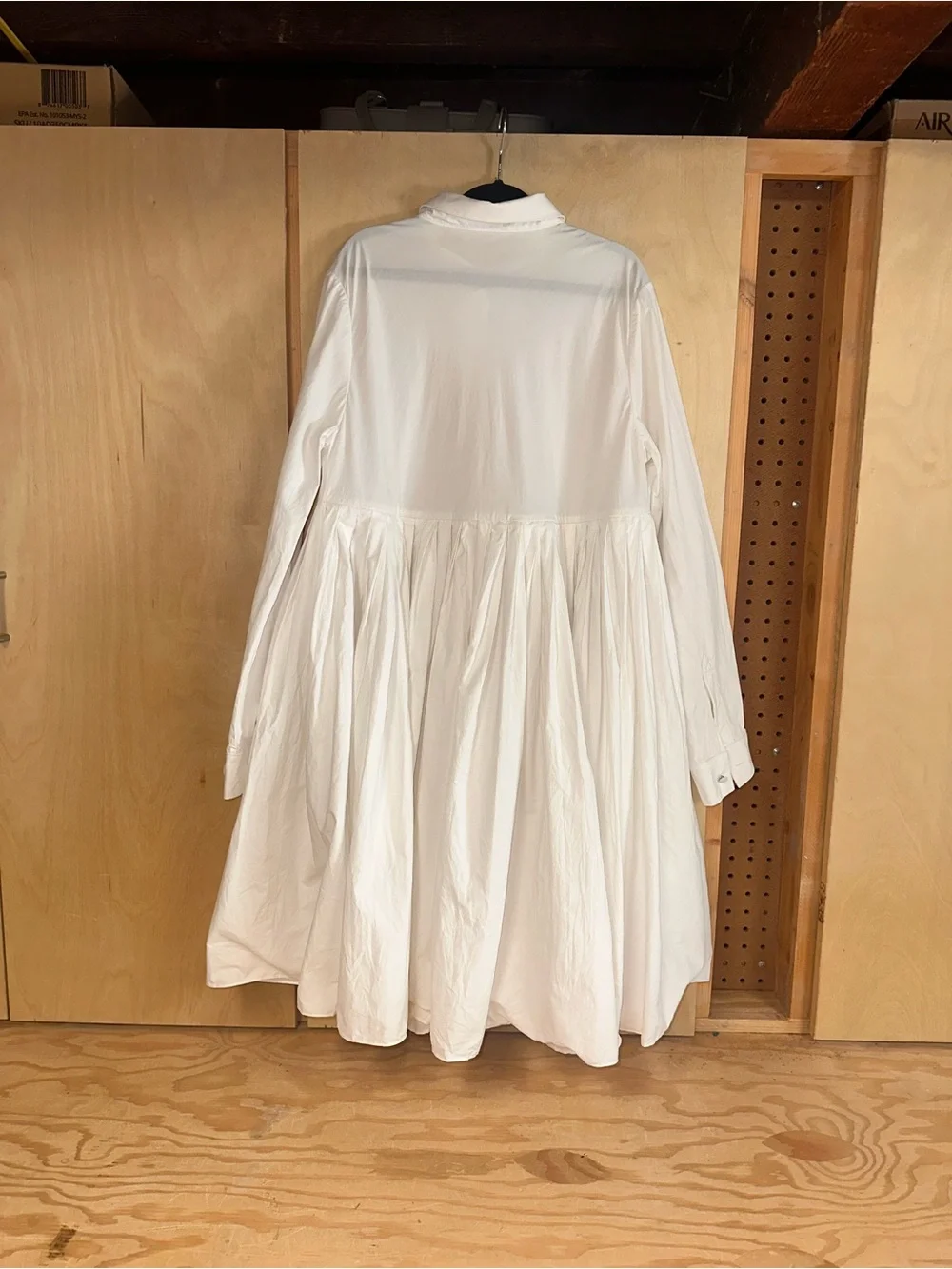 CO White Button-Front Long Sleeve Shirt Dress - Picture 2 of 5